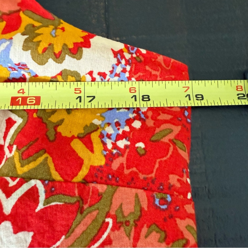 Loft Red Floral Mini Dress-Adjustable Straps-Lined-Women’s Size Medium EUC - Picture 11 of 13